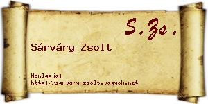 Sárváry Zsolt névjegykártya